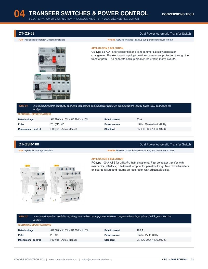 Conversions Tech Solar and PV Distribution Catalog Weekly Ad January 1 - December 31, 2026