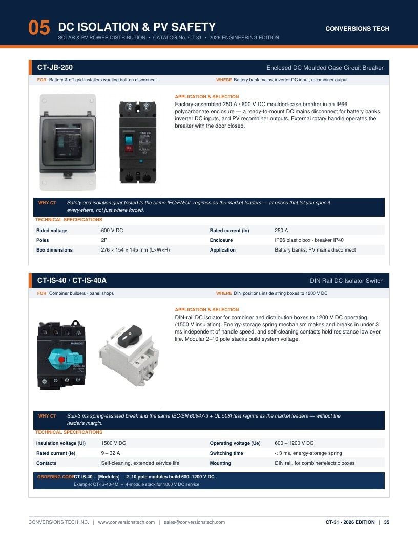 Conversions Tech Solar and PV Distribution Catalog Weekly Ad January 1 - December 31, 2026