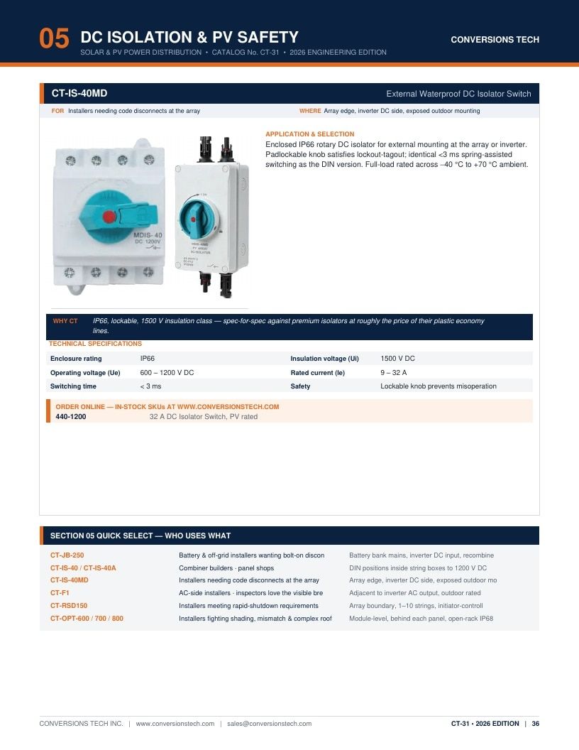 Conversions Tech Solar and PV Distribution Catalog Weekly Ad January 1 - December 31, 2026