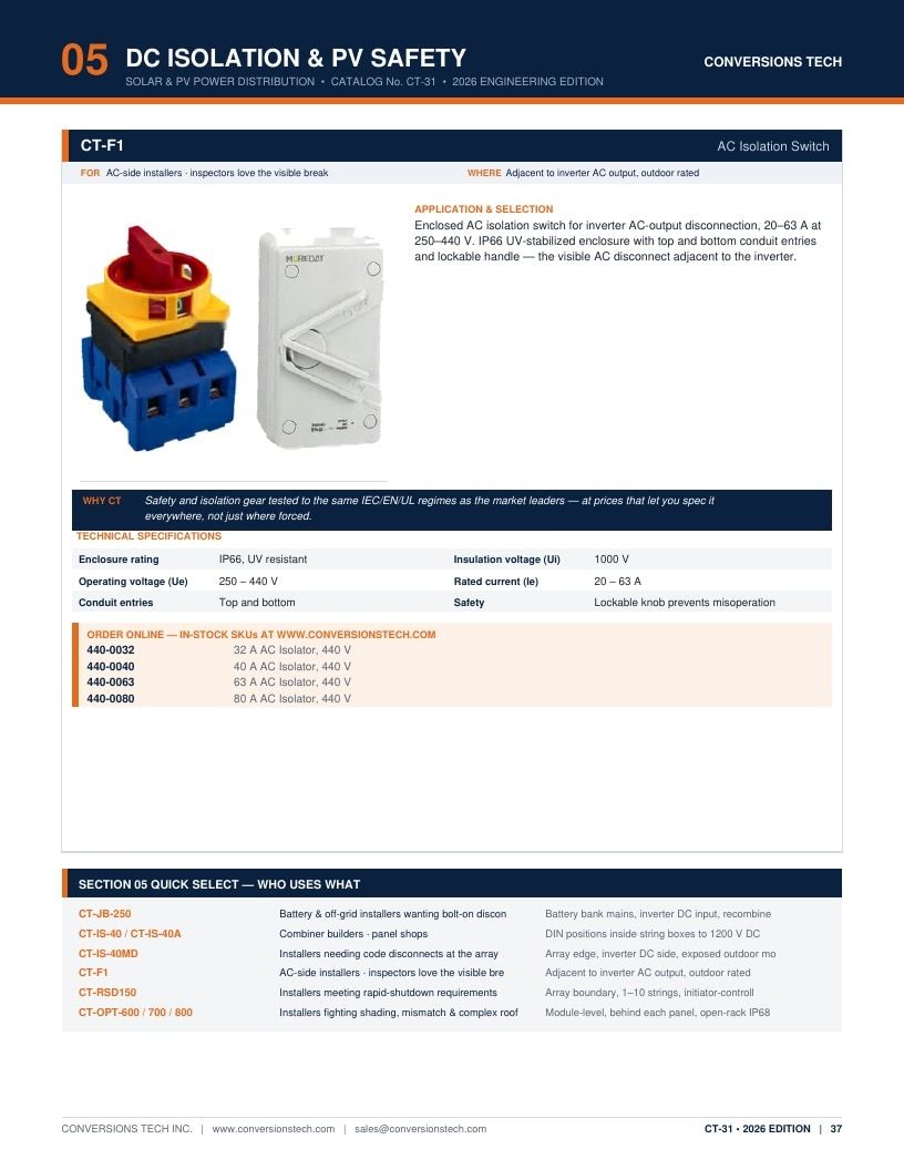 Conversions Tech Solar and PV Distribution Catalog Weekly Ad January 1 - December 31, 2026