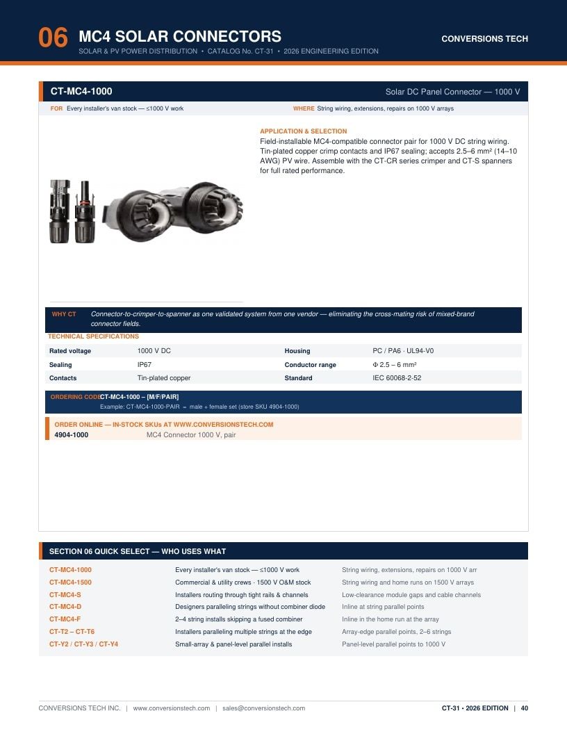 Conversions Tech Solar and PV Distribution Catalog Weekly Ad January 1 - December 31, 2026