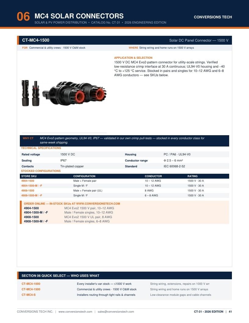 Conversions Tech Solar and PV Distribution Catalog Weekly Ad January 1 - December 31, 2026