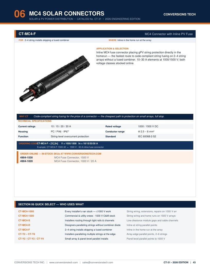 Conversions Tech Solar and PV Distribution Catalog Weekly Ad January 1 - December 31, 2026