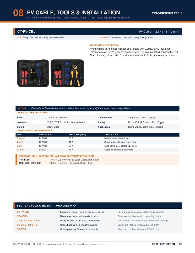Conversions Tech Solar and PV Distribution Catalog Weekly Ad January 1 - December 31, 2026