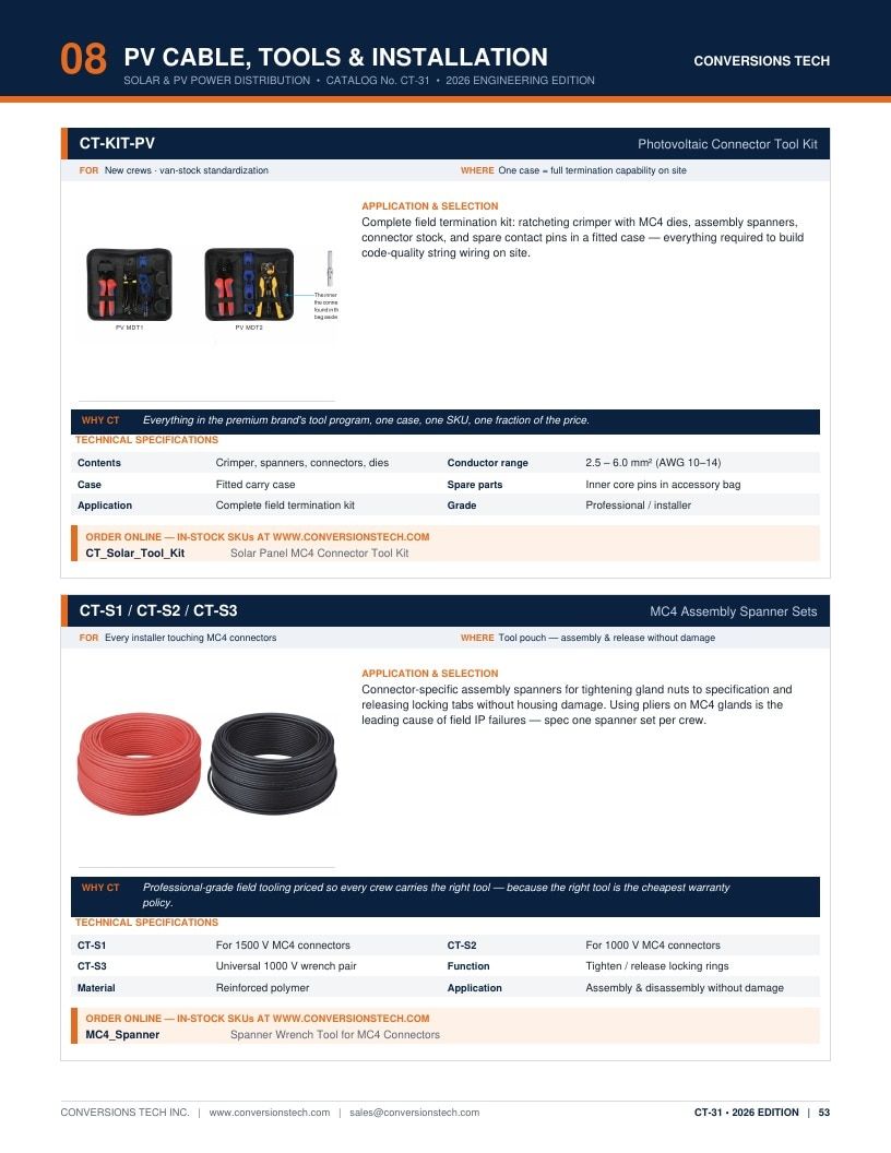 Conversions Tech Solar and PV Distribution Catalog Weekly Ad January 1 - December 31, 2026