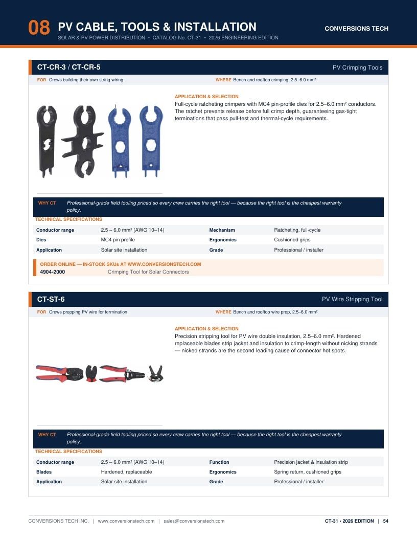 Conversions Tech Solar and PV Distribution Catalog Weekly Ad January 1 - December 31, 2026