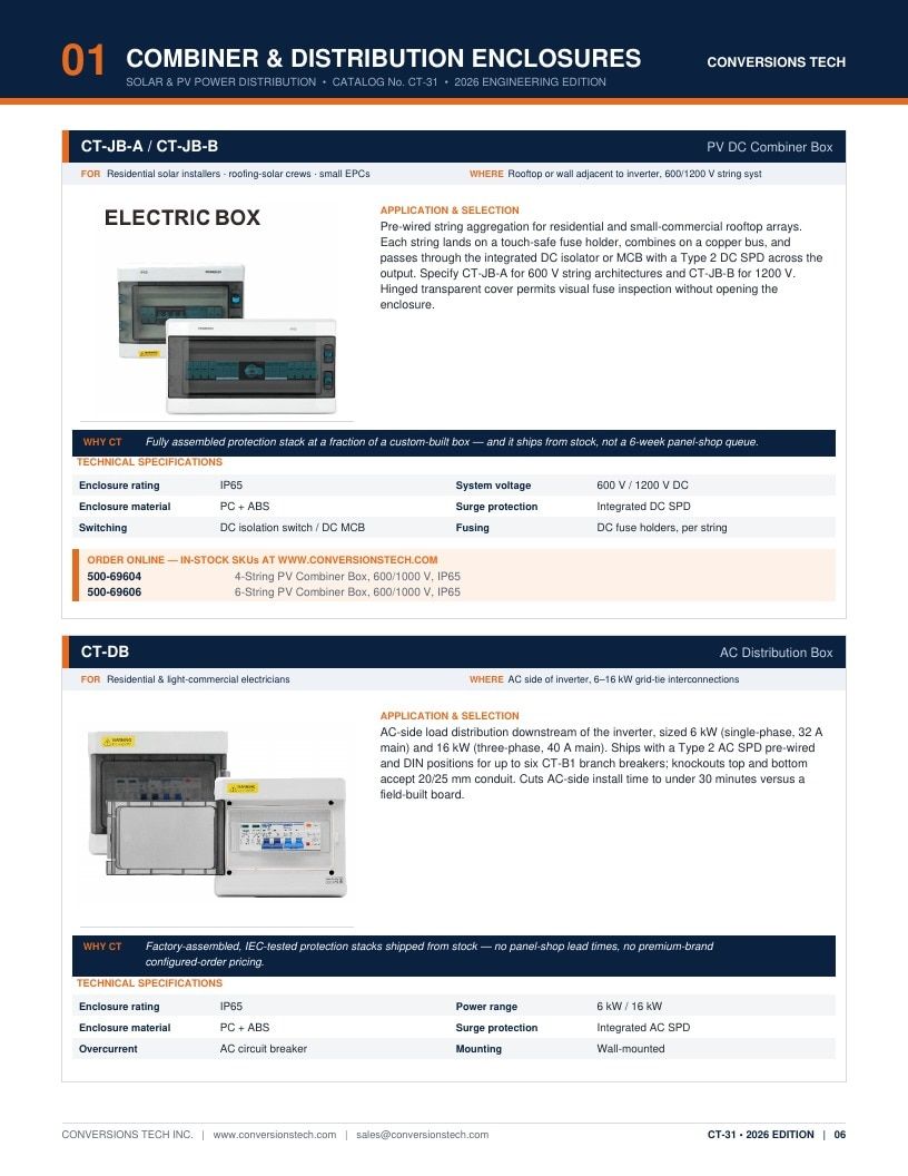 Conversions Tech Solar and PV Distribution Catalog Weekly Ad January 1 - December 31, 2026