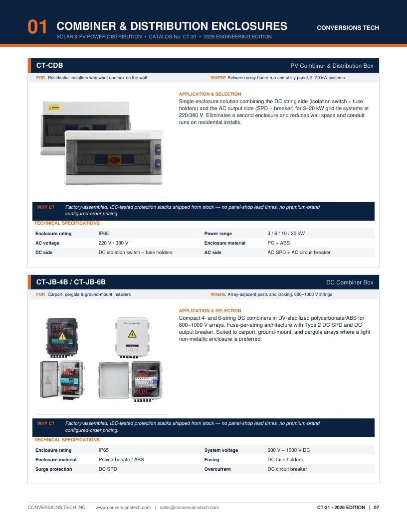 Conversions Tech Solar and PV Distribution Catalog Weekly Ad January 1 - December 31, 2026