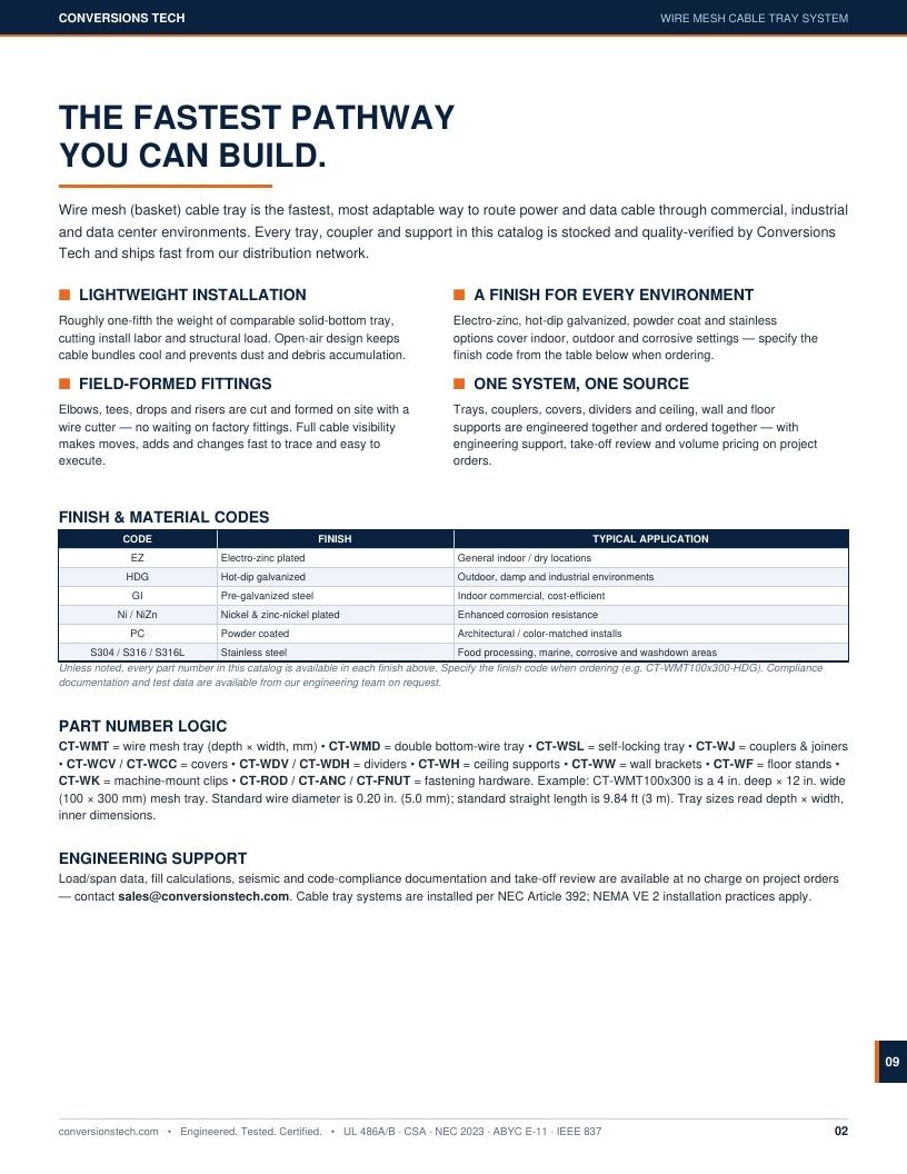 Conversions Tech Wire Mesh Cable Tray Catalog Weekly Ad January 1 - December 31, 2026