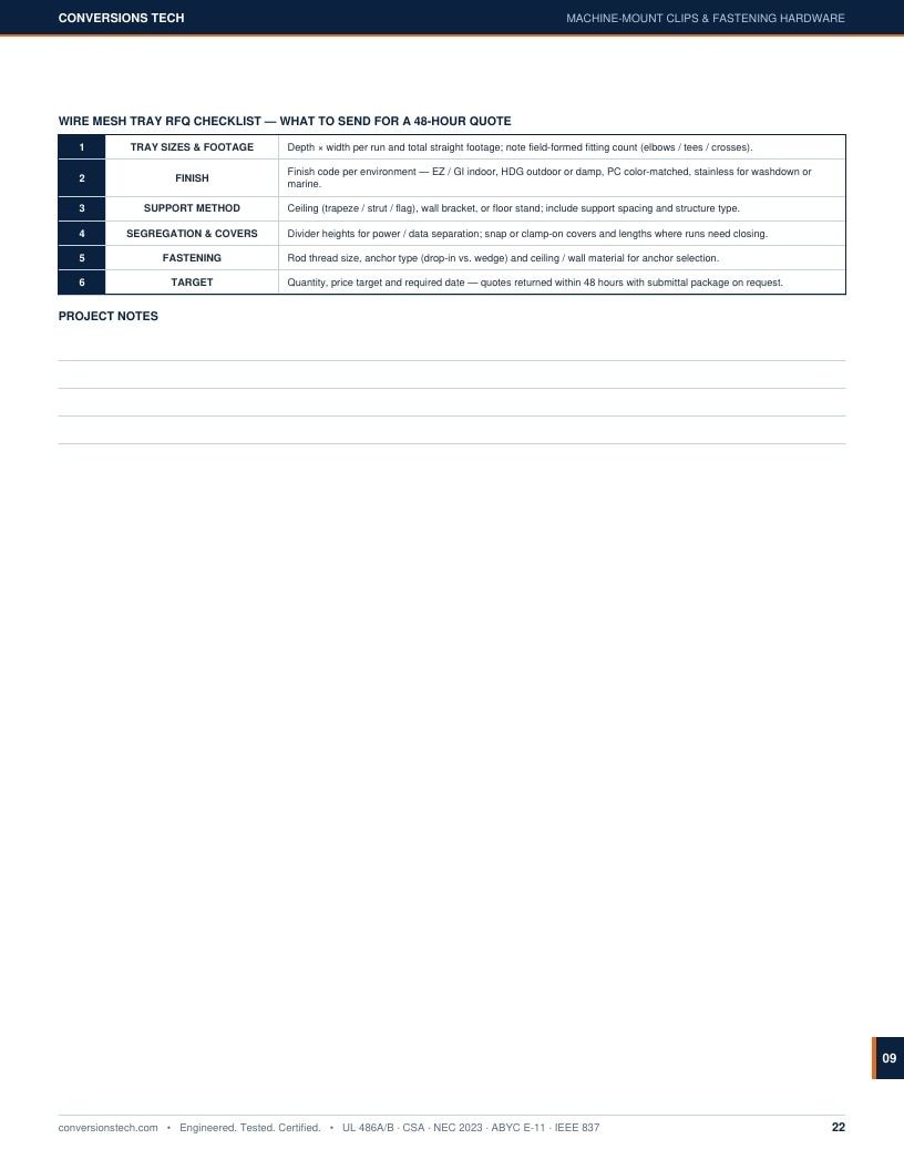 Conversions Tech Wire Mesh Cable Tray Catalog Weekly Ad January 1 - December 31, 2026