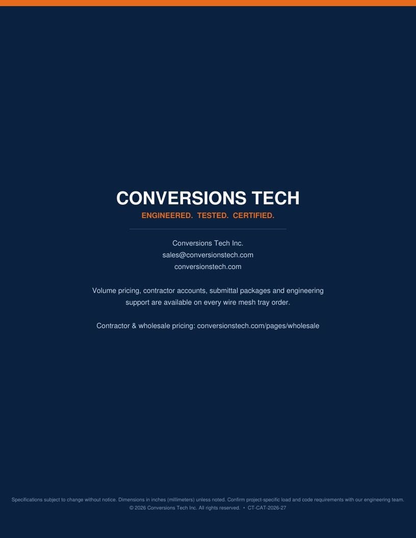 Conversions Tech Wire Mesh Cable Tray Catalog Weekly Ad January 1 - December 31, 2026
