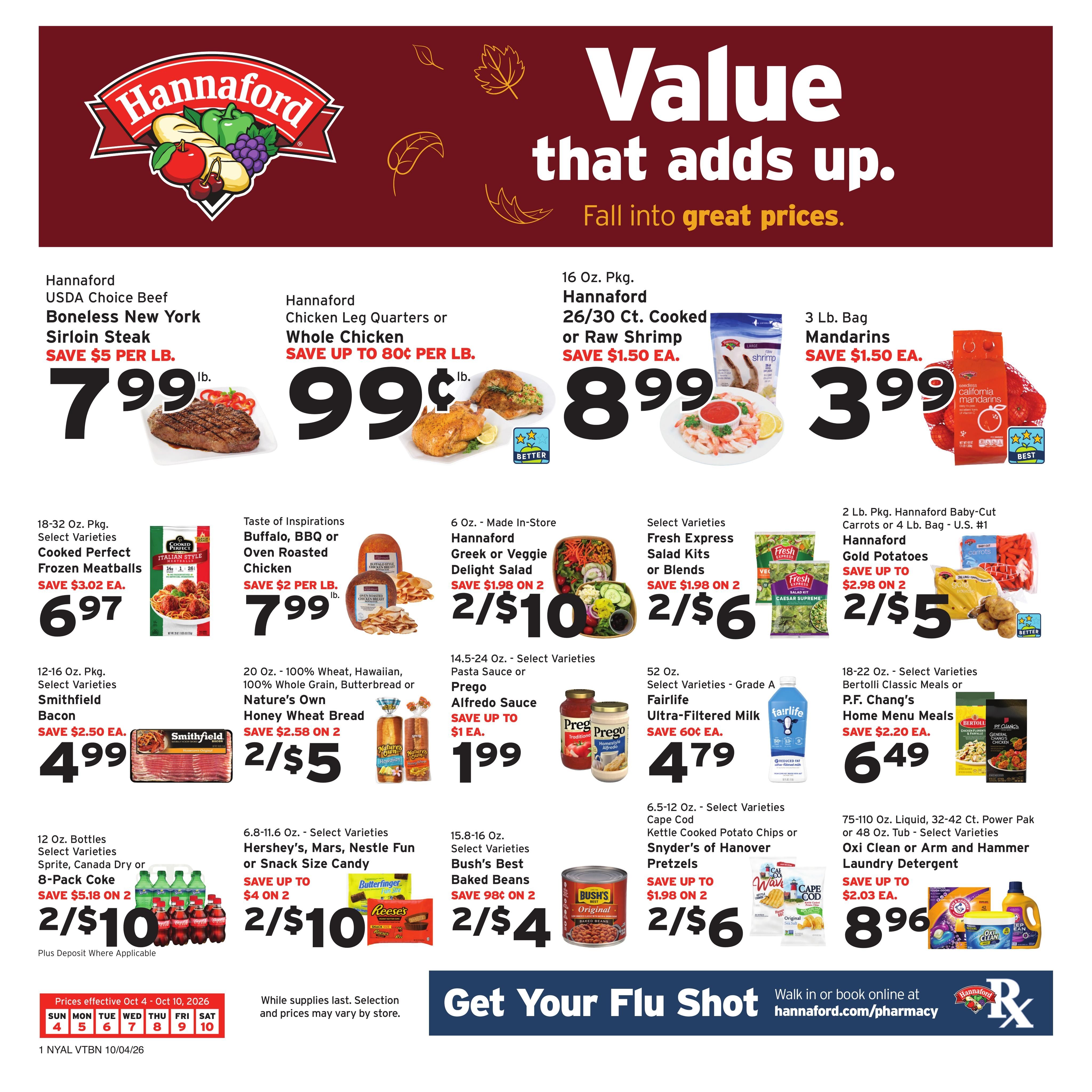 Hannaford (Albany Area, NY) Week 41 Flyer - for Flipp Weekly Ad October 4 - 10, 2026