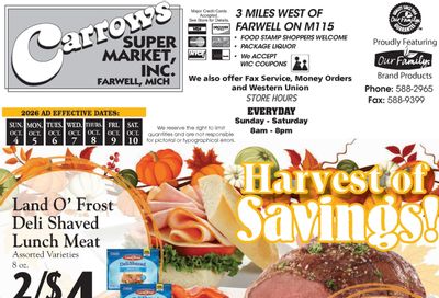 Carrow's Supermarket Weekly Ad October 4 - 10, 2026