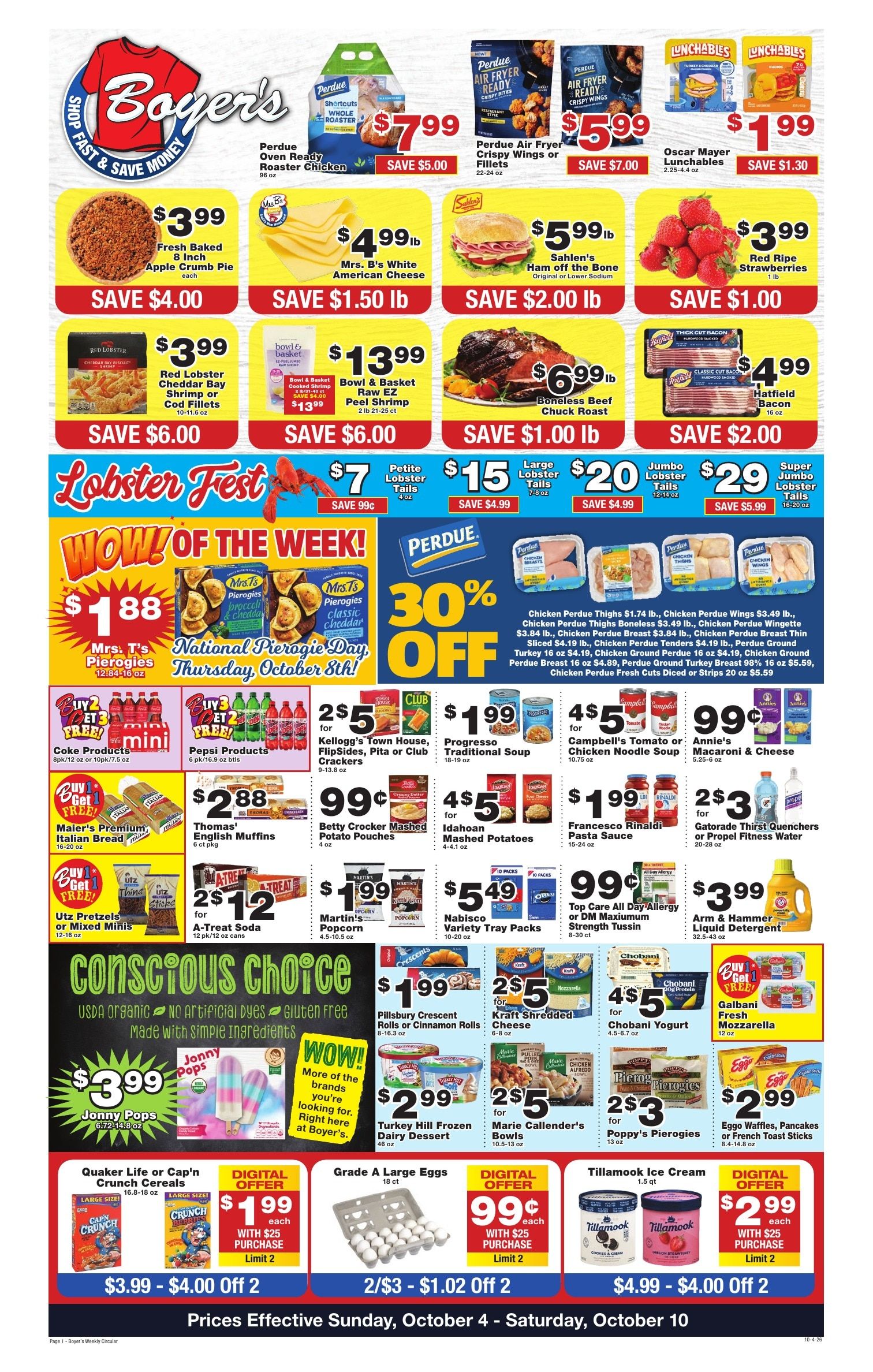 Boyer's Food Markets (Ashland and other locations, PA) Weekly Ad October 4 - 10, 2026