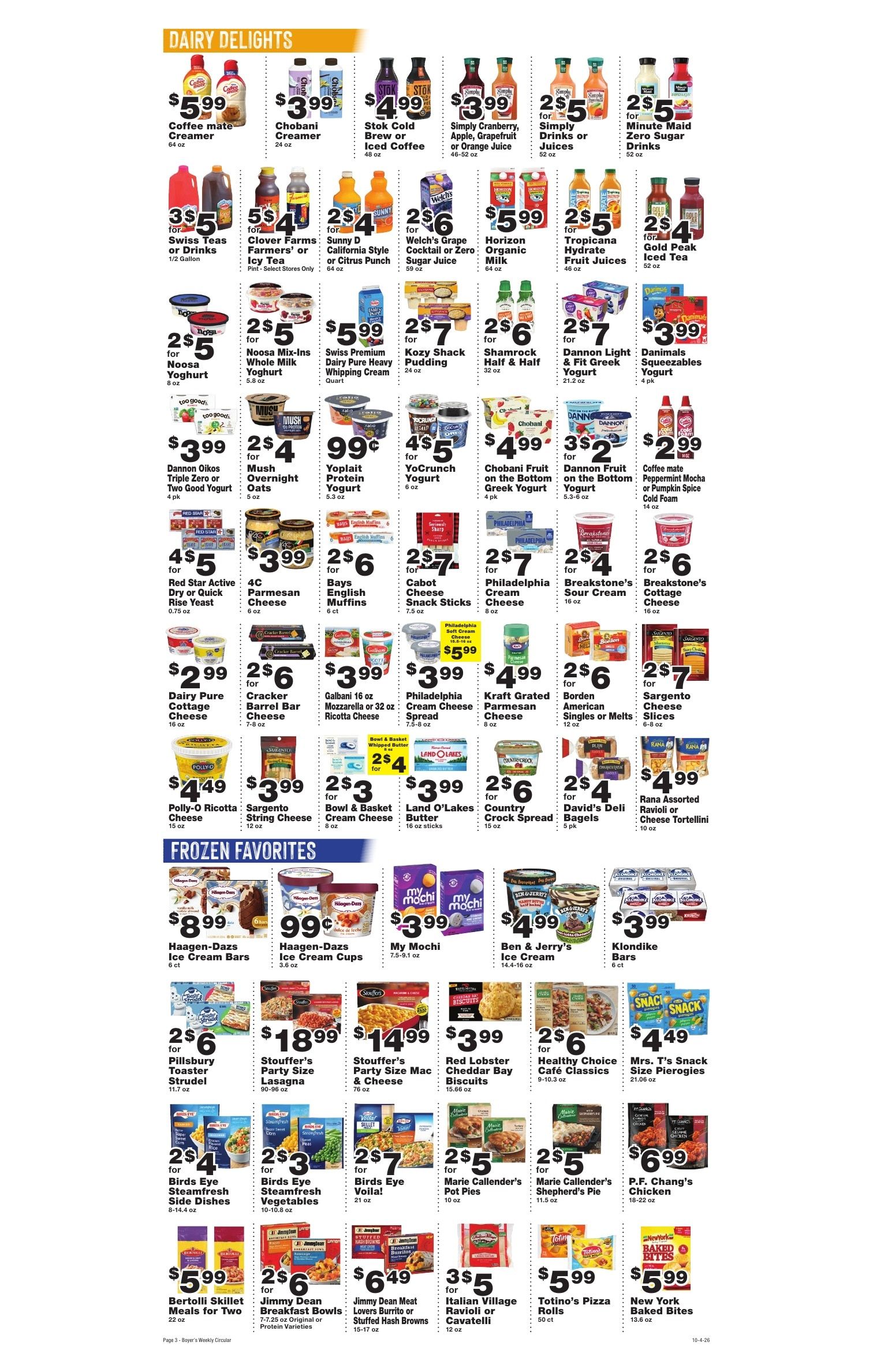 Boyer's Food Markets (Ashland and other locations, PA) Weekly Ad October 4 - 10, 2026