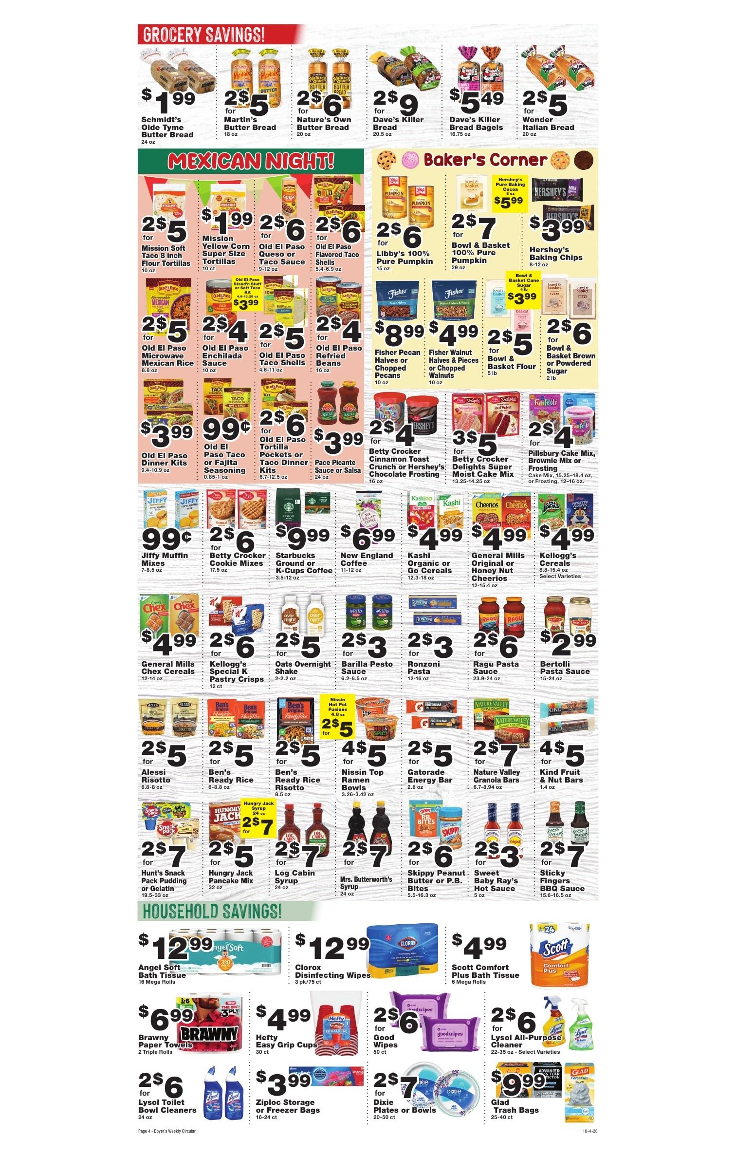 Boyer's Food Markets (Ashland and other locations, PA) Weekly Ad October 4 - 10, 2026