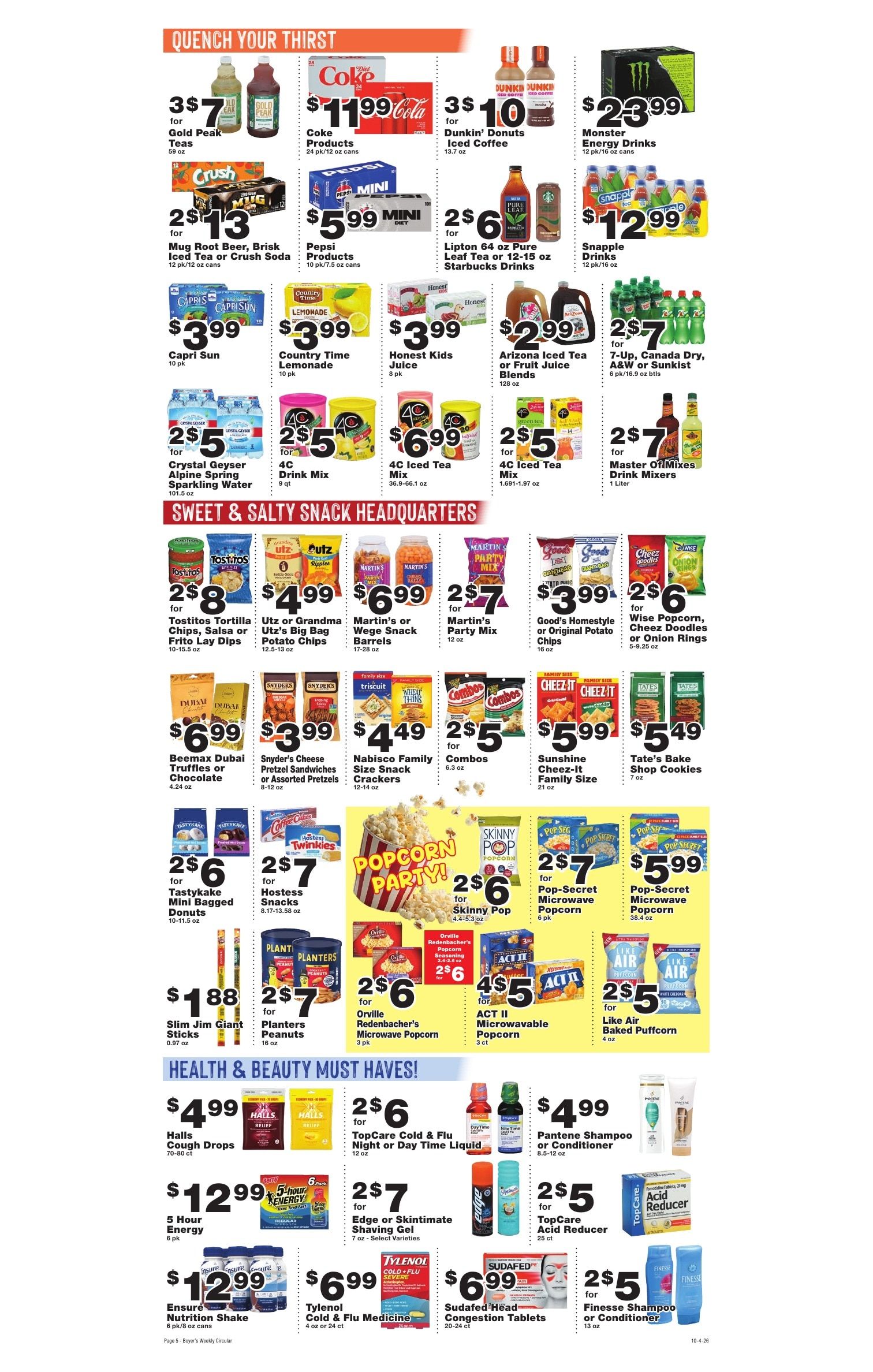 Boyer's Food Markets (Ashland and other locations, PA) Weekly Ad October 4 - 10, 2026