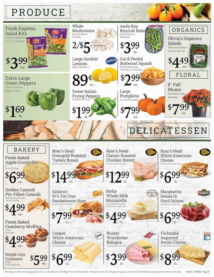 Walsh's Quality Market IGA Weekly Ad October 4 - 10, 2026
