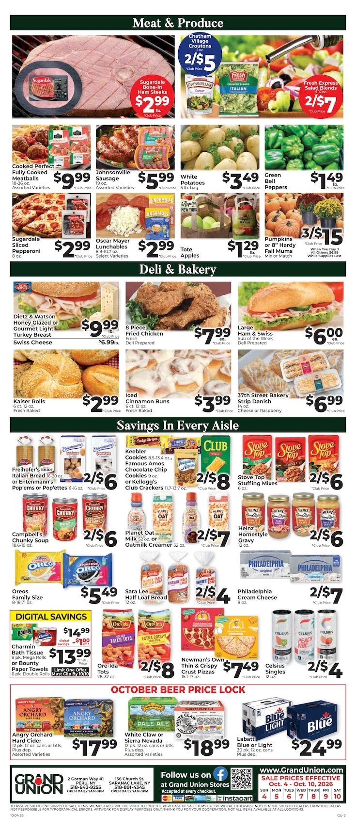 Grand Union (New York) Weekly Ad October 4 - 10, 2026