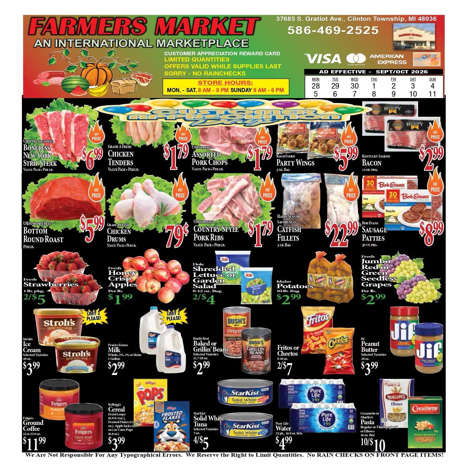 Farmers Market (37865 South Gratiot Avenue, Clinton Township, MI) Weekly Ad October 5 - 18, 2026