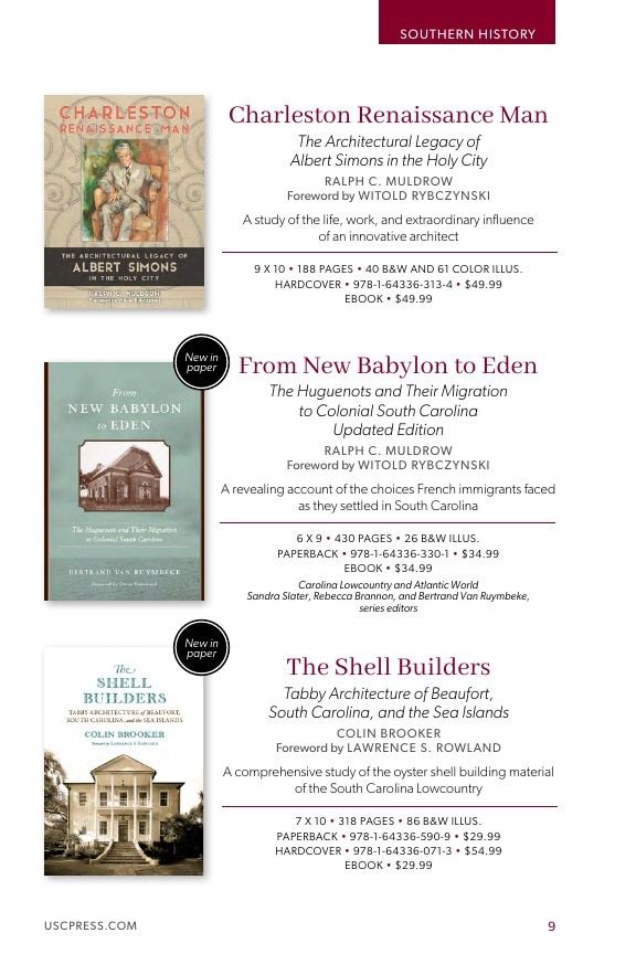 University of South Carolina Press Southern History Catalog Weekly Ad January 1 - December 31, 2026