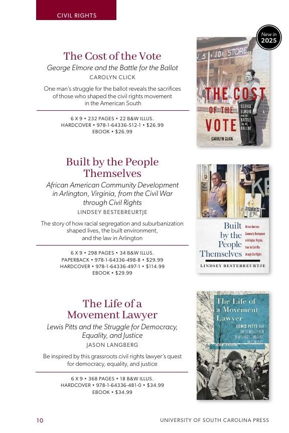 University of South Carolina Press Southern History Catalog Weekly Ad January 1 - December 31, 2026