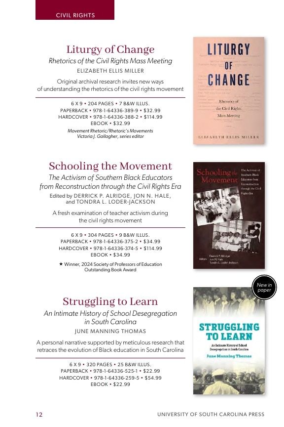University of South Carolina Press Southern History Catalog Weekly Ad January 1 - December 31, 2026