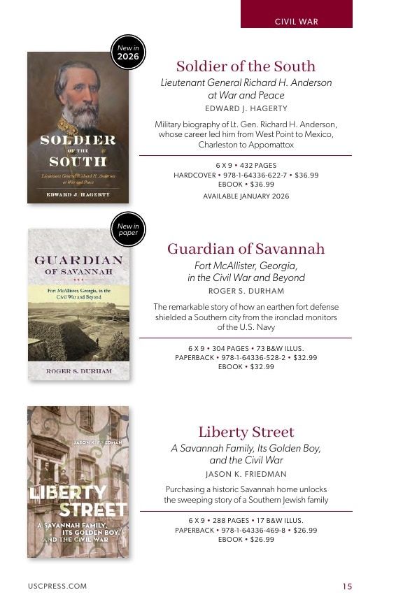 University of South Carolina Press Southern History Catalog Weekly Ad January 1 - December 31, 2026