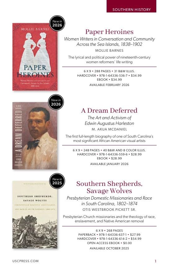 University of South Carolina Press Southern History Catalog Weekly Ad January 1 - December 31, 2026