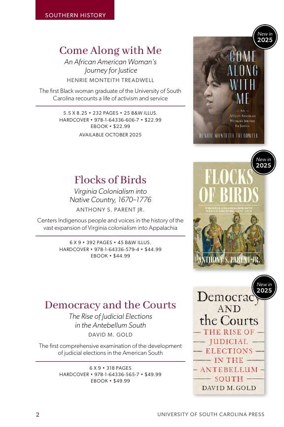 University of South Carolina Press Southern History Catalog Weekly Ad January 1 - December 31, 2026