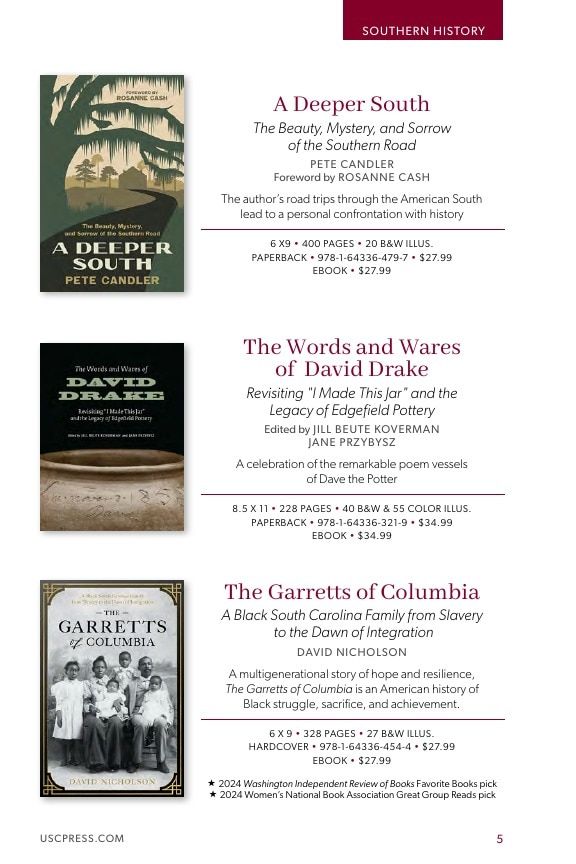 University of South Carolina Press Southern History Catalog Weekly Ad January 1 - December 31, 2026