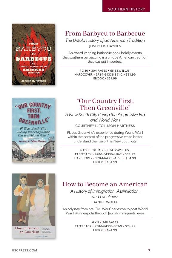 University of South Carolina Press Southern History Catalog Weekly Ad January 1 - December 31, 2026