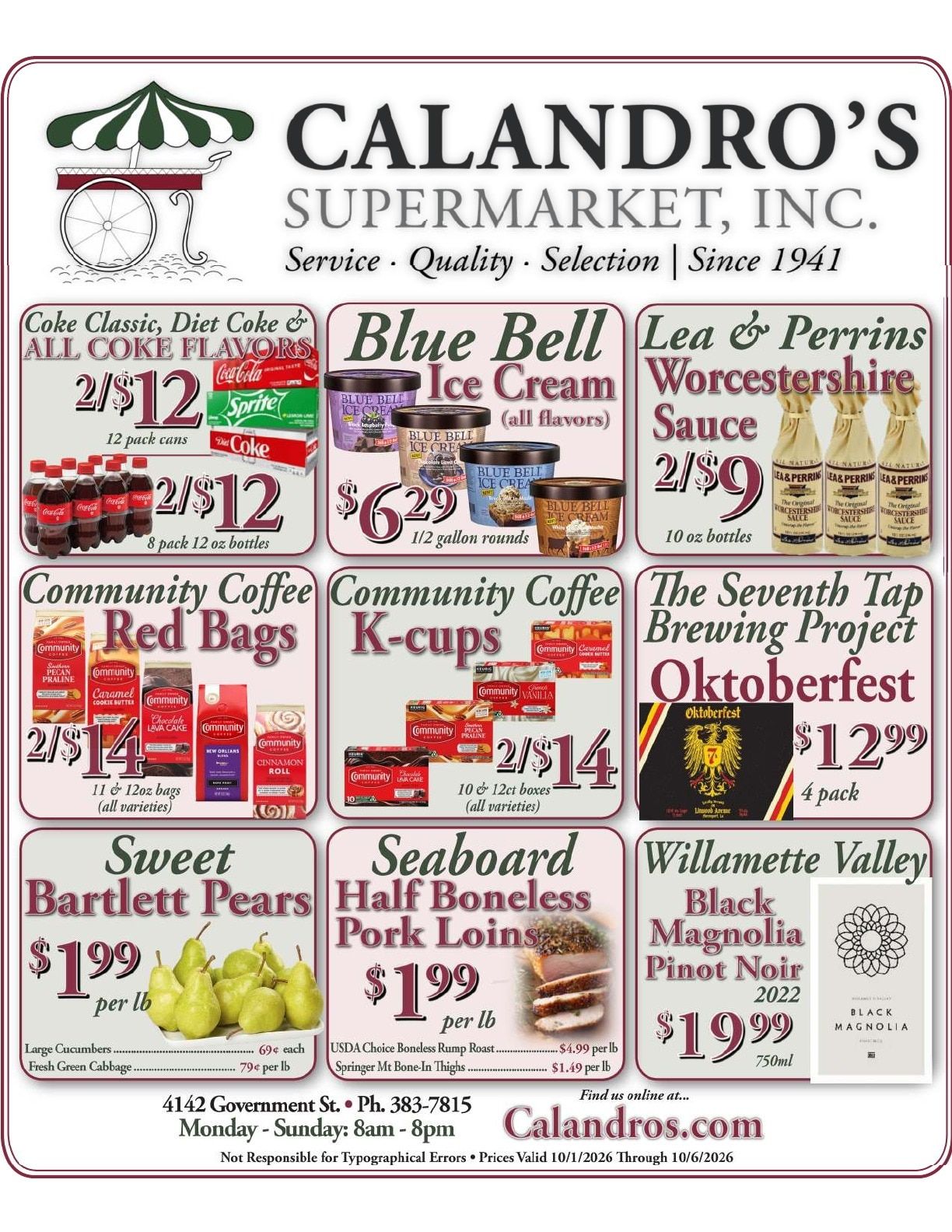 Calandro's Supermarket Weekly Ad October 1 - 6, 2026