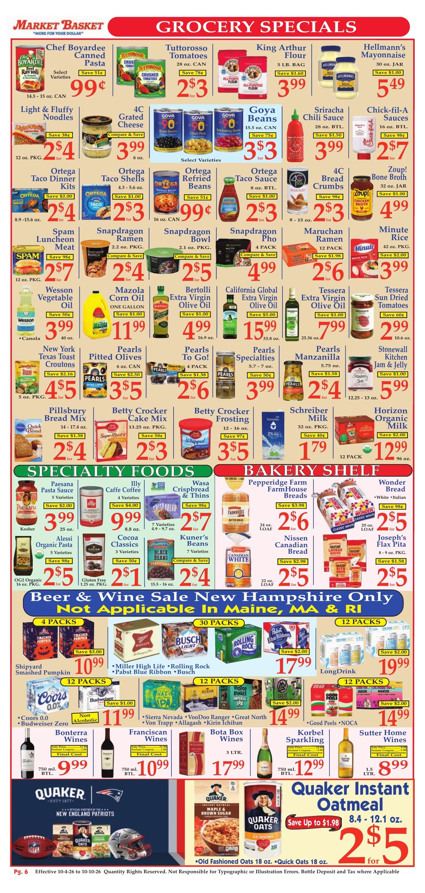 Market Basket (Iowa and other locations, LA) Weekly Ad October 4 - 10, 2026