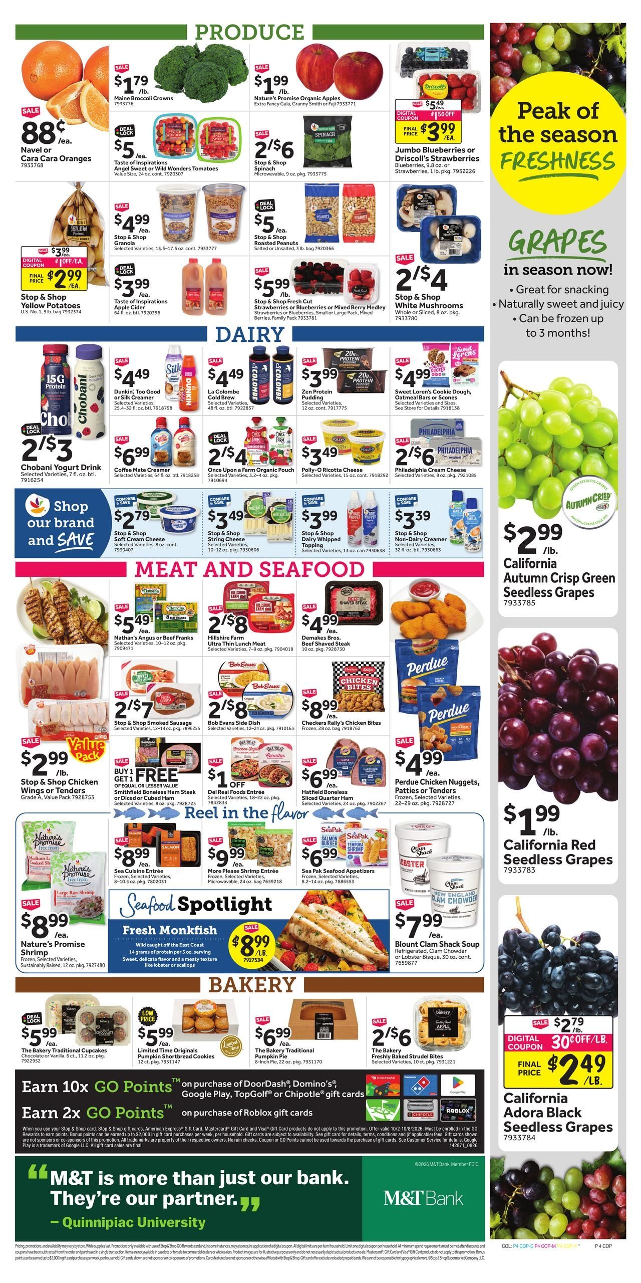 Stop & Shop (Amagansett Area, NY) Weekly Ad October 2 - 8, 2026