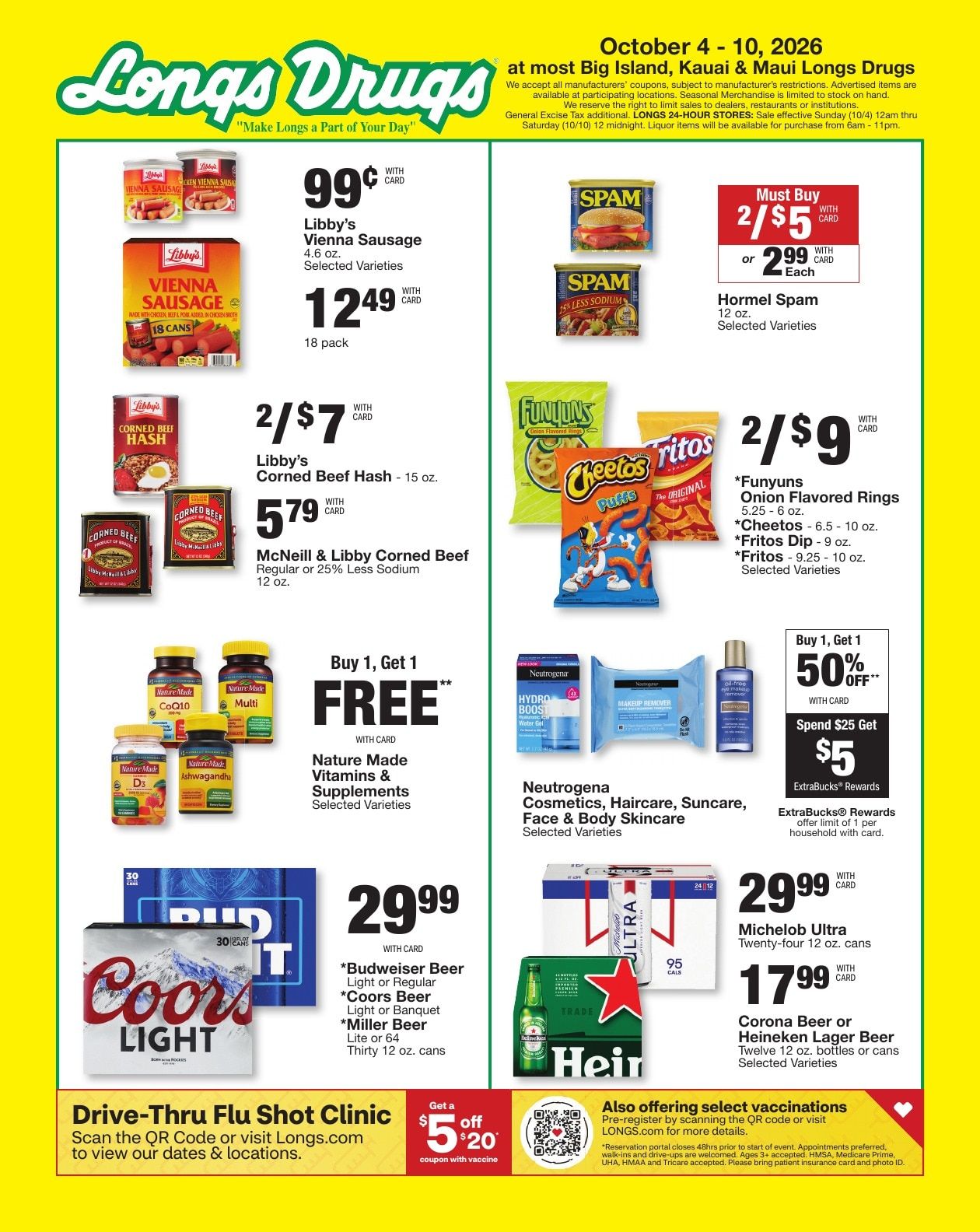 Longs Drugs Big Island Weekly Ad October 4 - 10, 2026