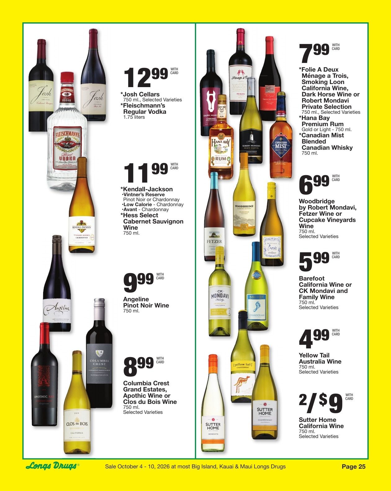 Longs Drugs Big Island Weekly Ad October 4 - 10, 2026
