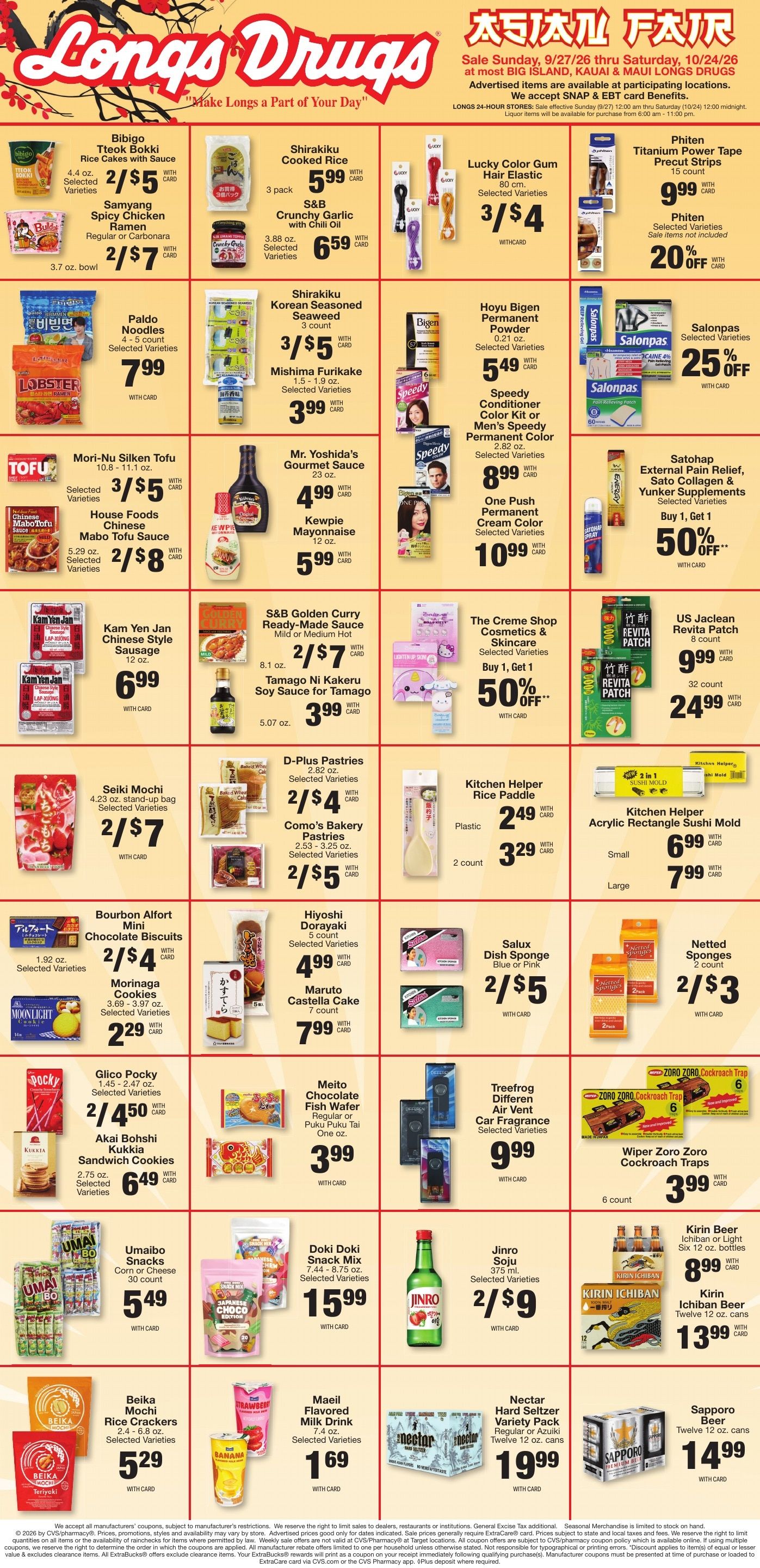 Longs Drugs Big Island Weekly Ad October 4 - 10, 2026