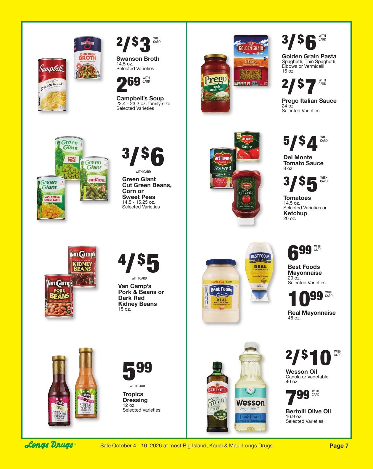 Longs Drugs Big Island Weekly Ad October 4 - 10, 2026