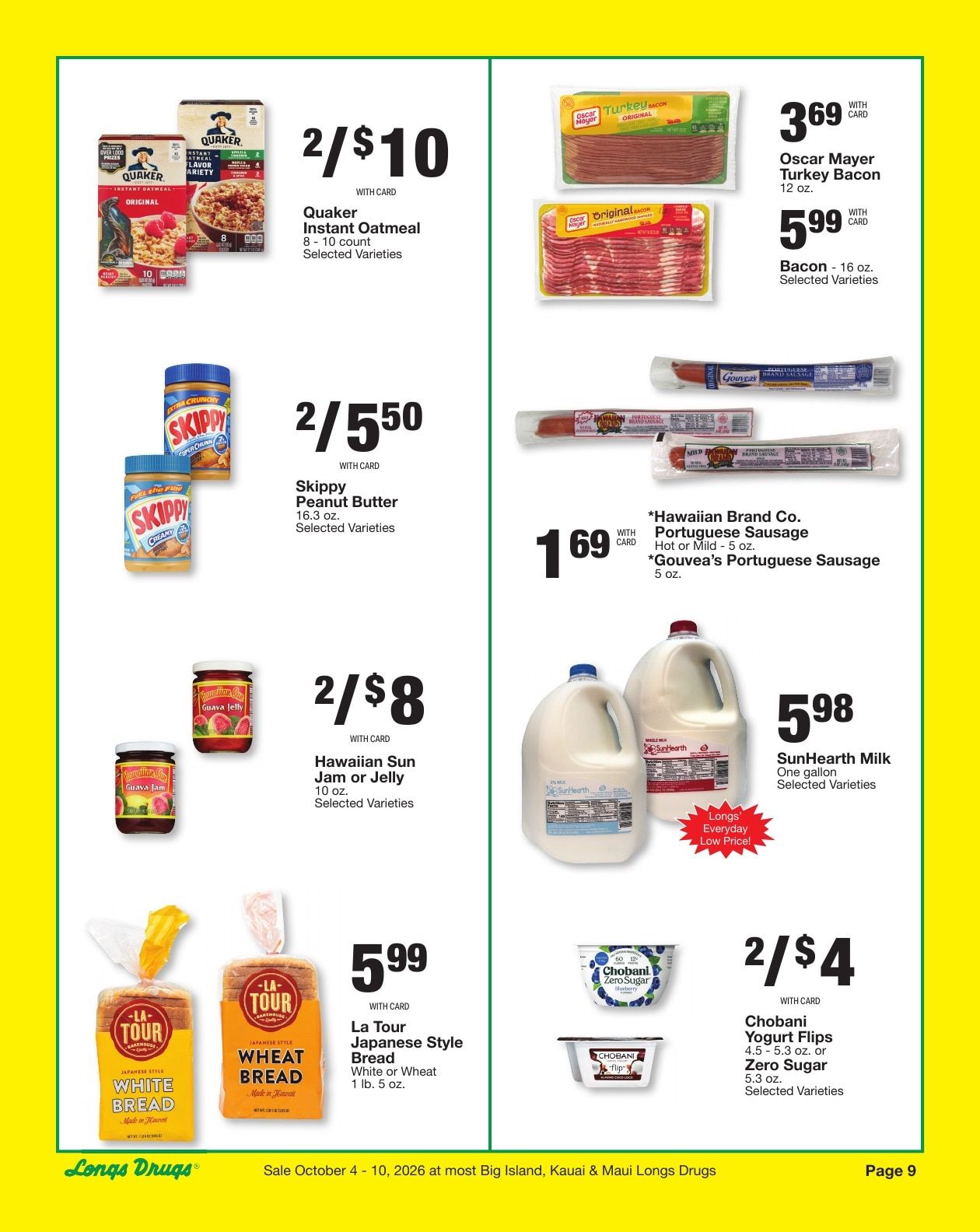 Longs Drugs Big Island Weekly Ad October 4 - 10, 2026