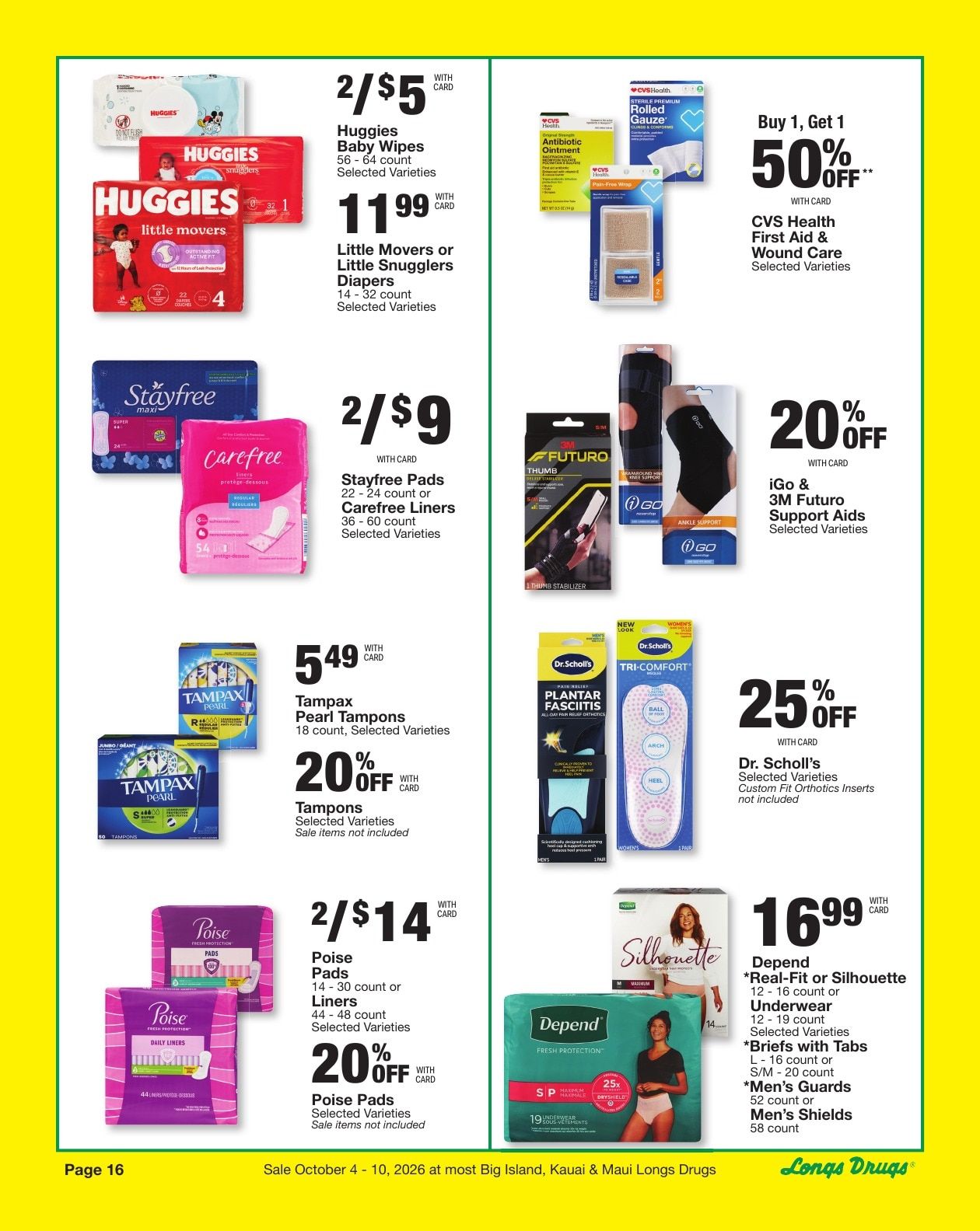 Longs Drugs Maui and Kauai Weekly Ad October 4 - 10, 2026