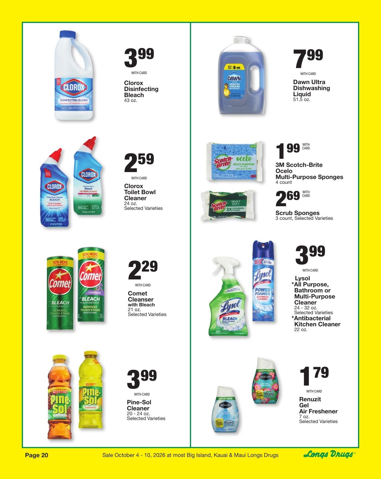 Longs Drugs Maui and Kauai Weekly Ad October 4 - 10, 2026