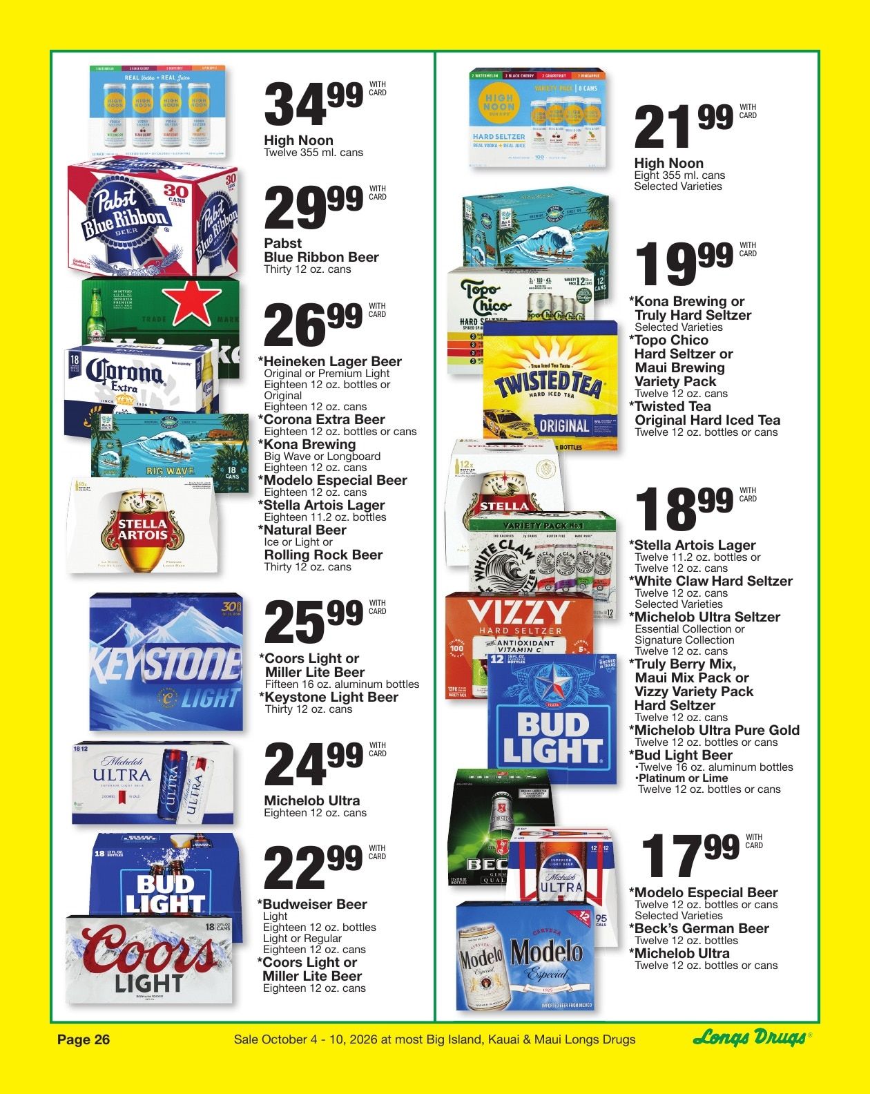 Longs Drugs Maui and Kauai Weekly Ad October 4 - 10, 2026