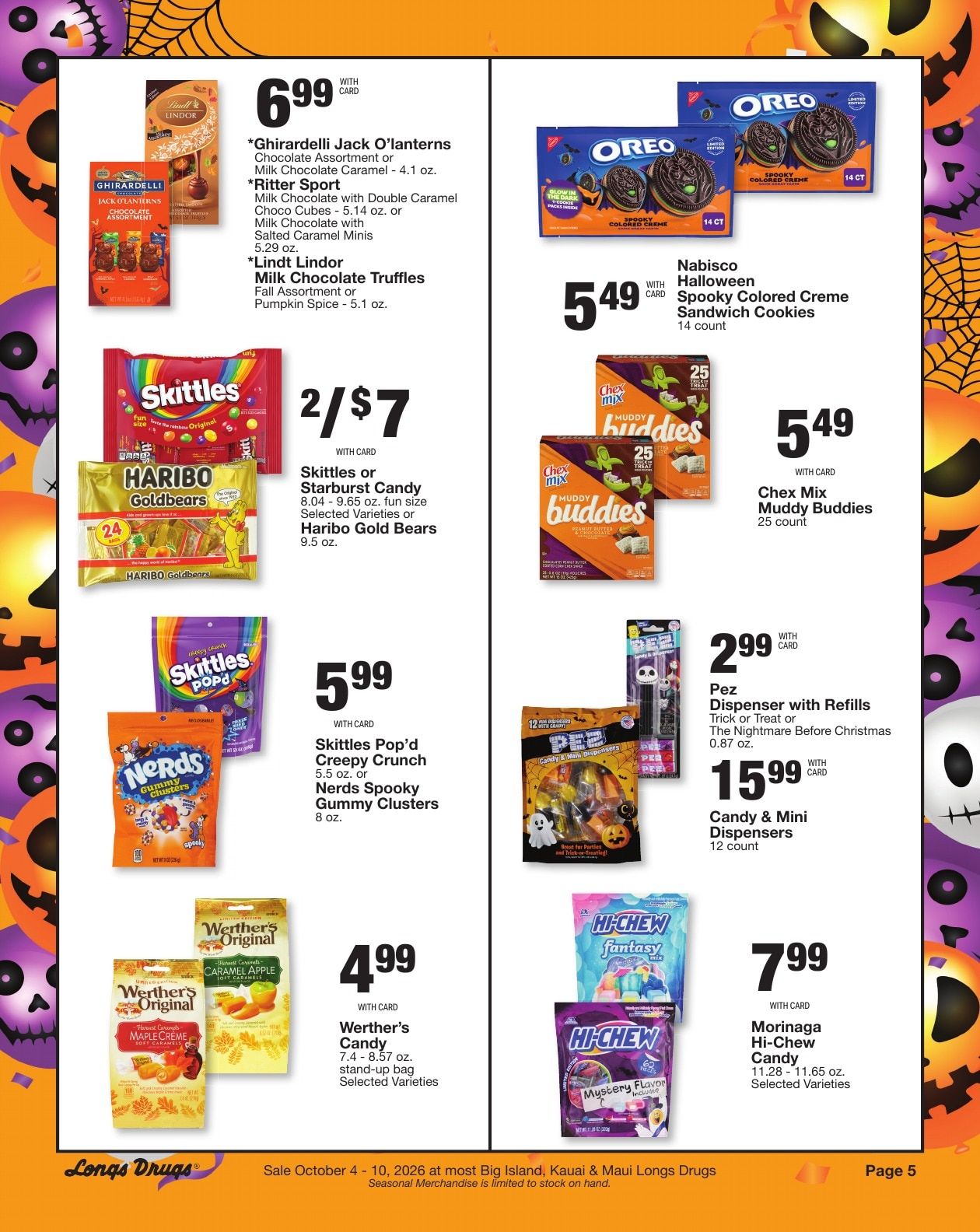 Longs Drugs Maui and Kauai Weekly Ad October 4 - 10, 2026