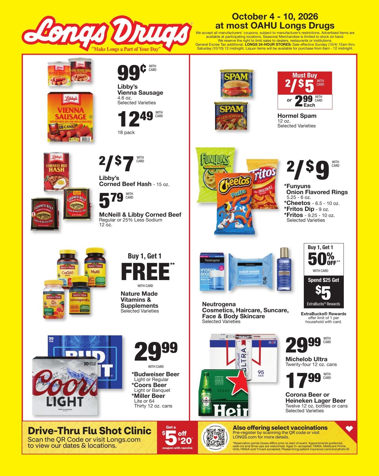 Longs Drugs Oahu Weekly Ad October 4 - 10, 2026
