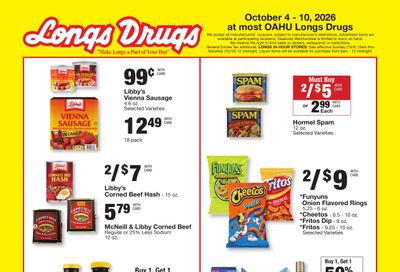 Longs Drugs Oahu Weekly Ad October 4 - 10, 2026