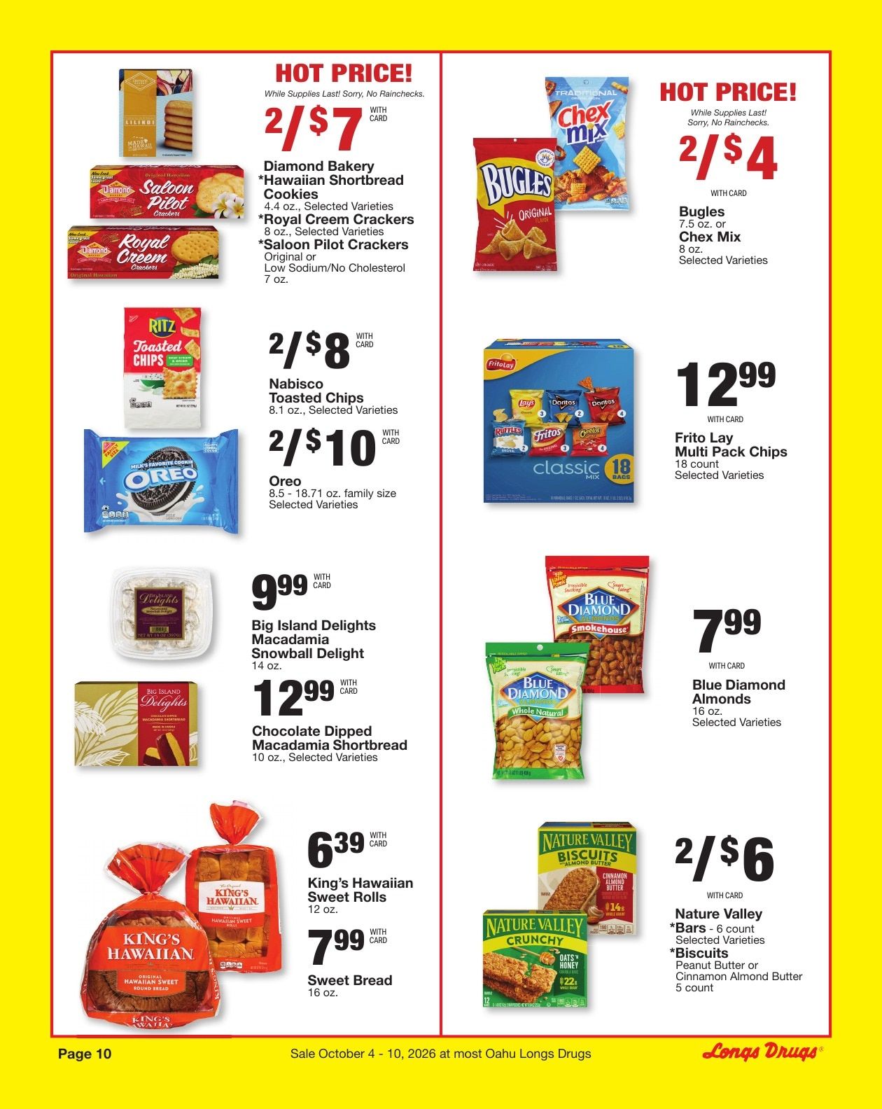 Longs Drugs Oahu Weekly Ad October 4 - 10, 2026