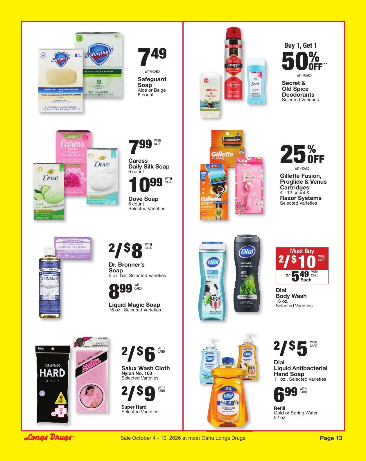 Longs Drugs Oahu Weekly Ad October 4 - 10, 2026