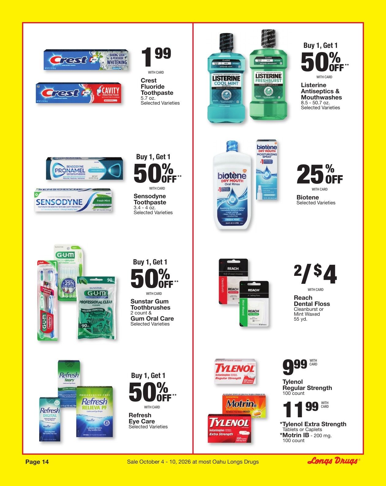 Longs Drugs Oahu Weekly Ad October 4 - 10, 2026