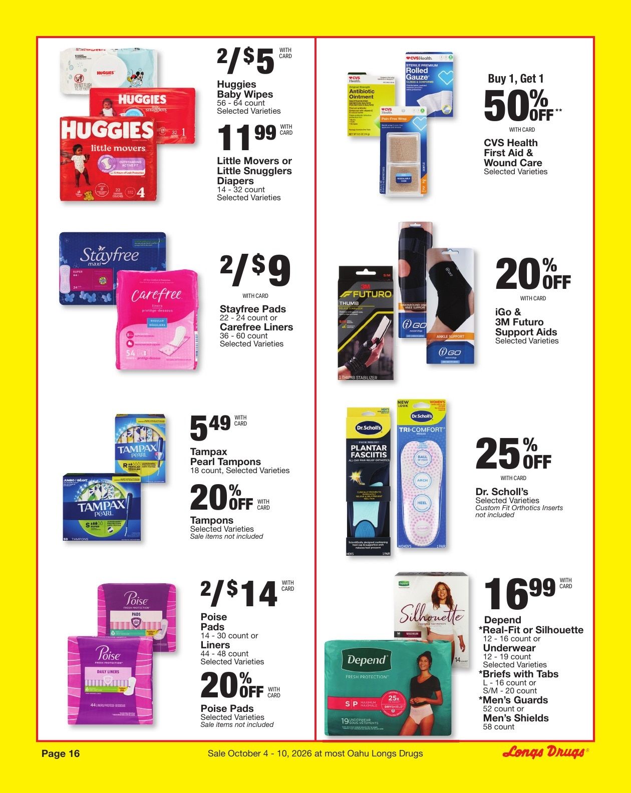 Longs Drugs Oahu Weekly Ad October 4 - 10, 2026